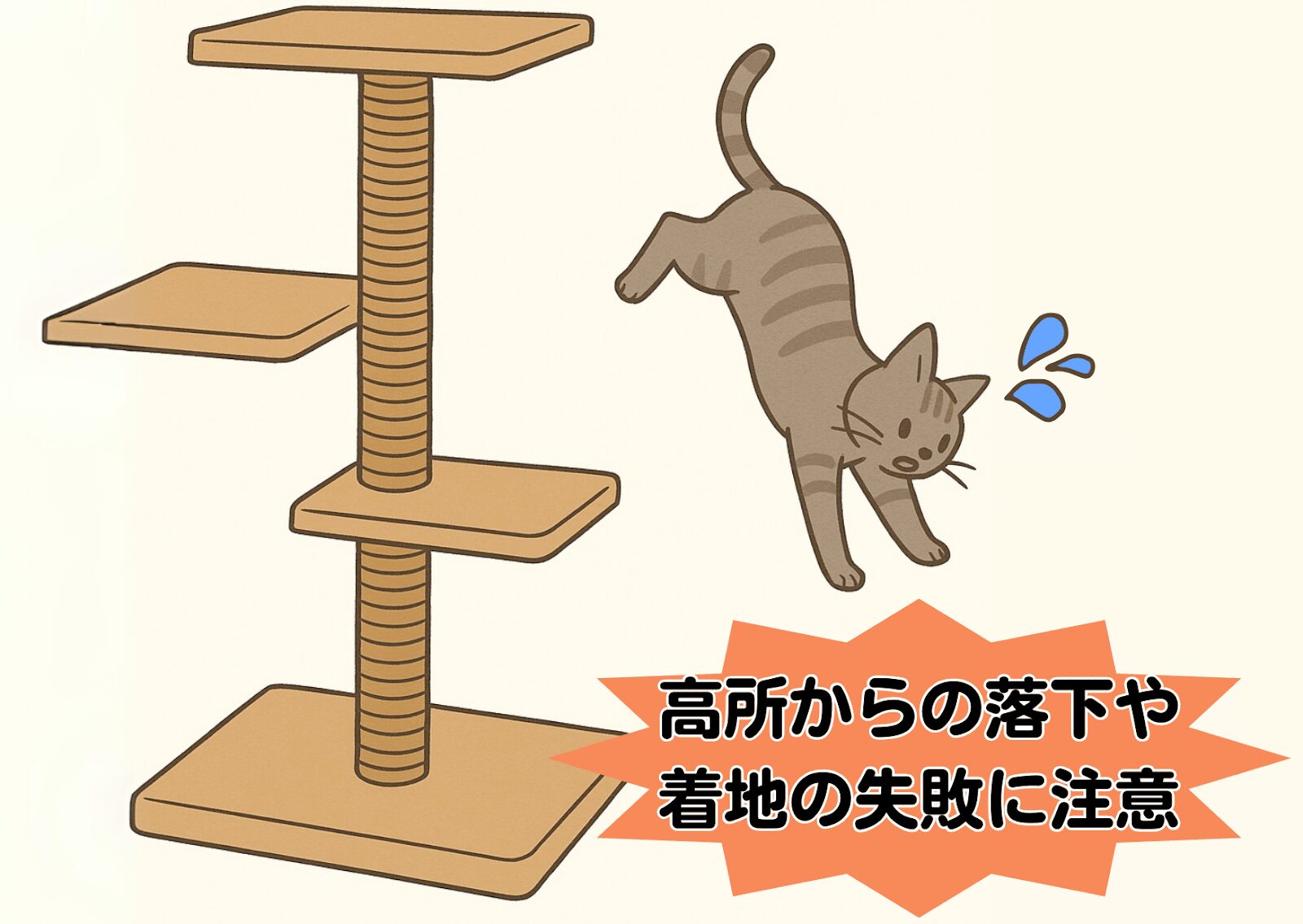 高所からの落下を示すイラスト